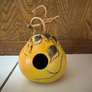 Yellow Pear-Shaped Birdhouse